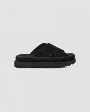 UGG Goldenstar Cross Slide Sandaler Dame Sort | DKG8566S