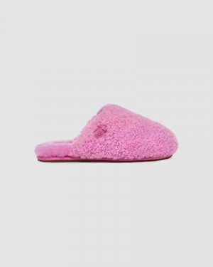 UGG Maxi Curly Slide Tøfler Børn Lyserød | DKC8715T