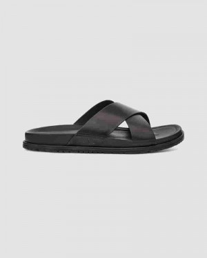 UGG Wainscott Slide Sandaler Herre Sort | DKB8656E